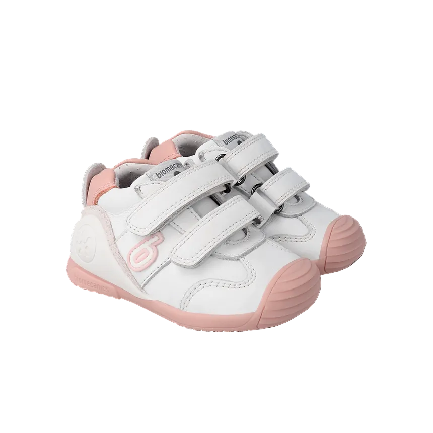 Pantofi fete albi din piele, Biomecanics 221001-B113