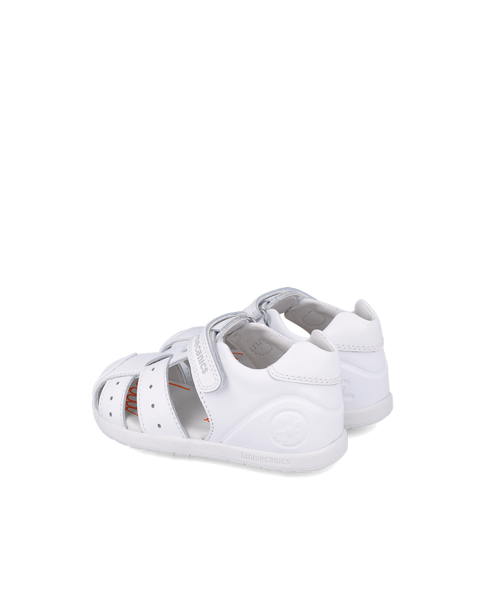 Sandale albe calapod lat din piele, Biomecanics 252164-A050