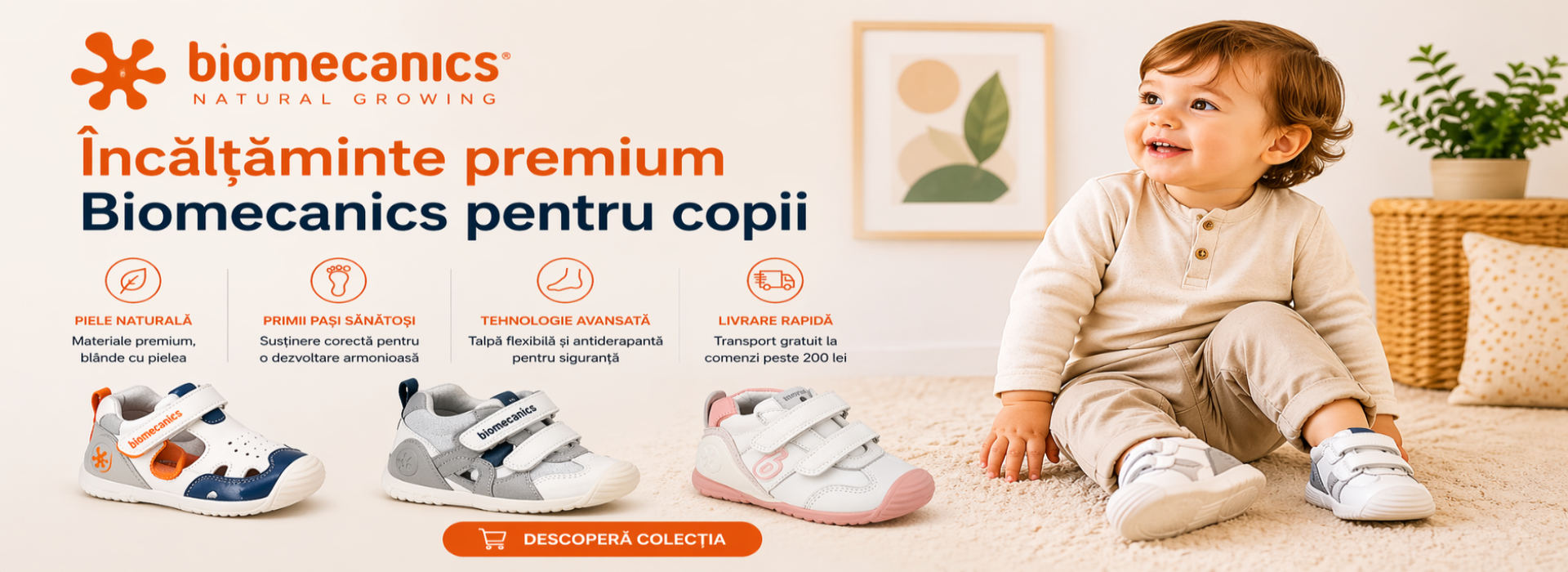 Încălțăminte premium Biomecanics pentru copii și primii pași